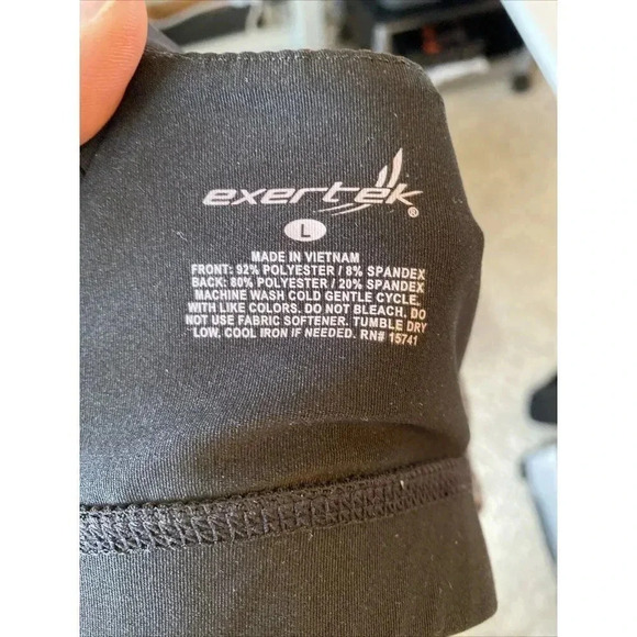 Exertek Sports Bra Black Size L Nylon Spandex Racerback Pull Over - Picture 4 of 7